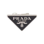 (W) Prada Symbole Clip Left Earring Black