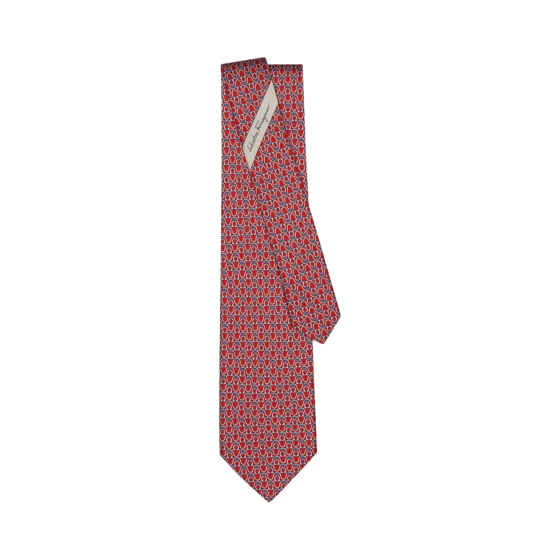 페라가모 간치니 프린트 실크 타이 레드(Ferragamo Gancini Print Silk Tie Red) - 1