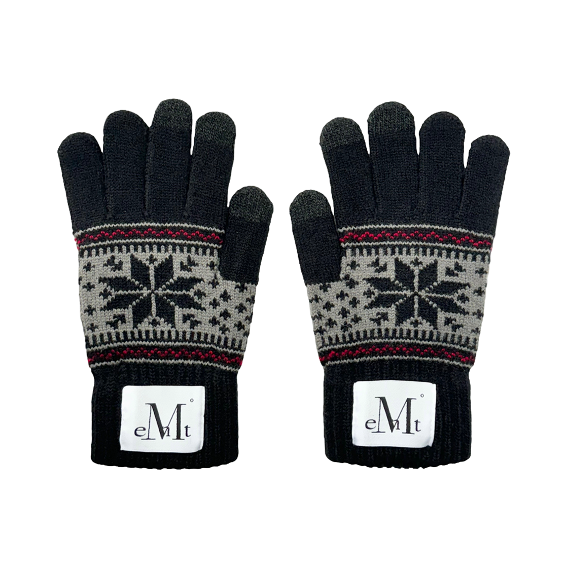 P00000TK_04 MUCENT Bana Nordic Pattern Gloves Snow Black