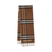 Burberry Contrast Check Cashmere Muffler Archive Beige Birch Brown