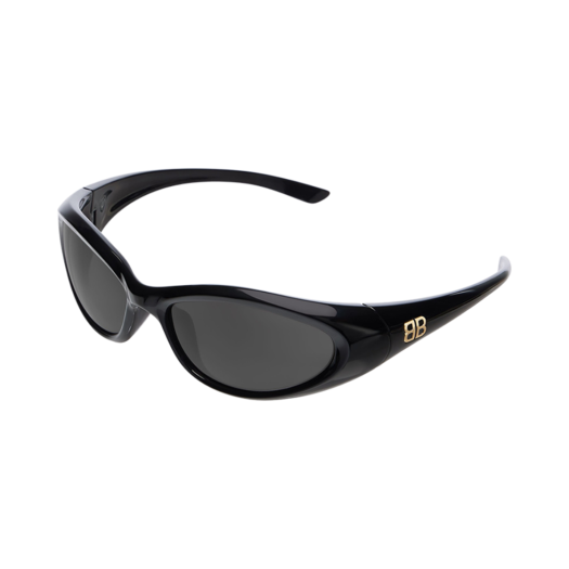 Balenciaga Sporty B Round Af Sunglasses Black