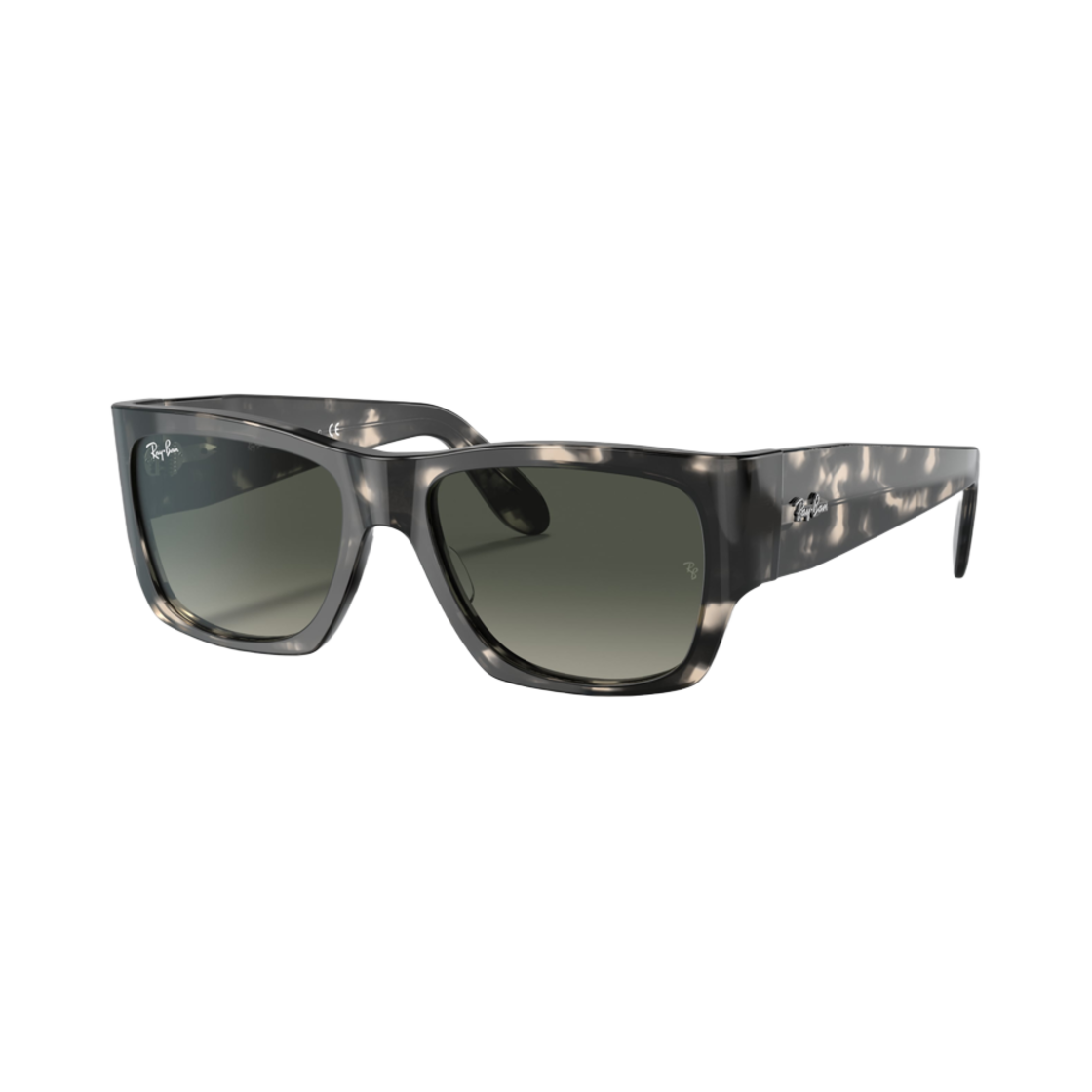 레이밴 노마드 플렉 폴리쉬드 그레이 하바나 프레임 그레이 그라디언트 렌즈 하이 브릿지 핏(Ray-Ban Nomad Fleck Polished Grey Havana Frame Grey Gradient Lenses High Bridge Fit) - 1