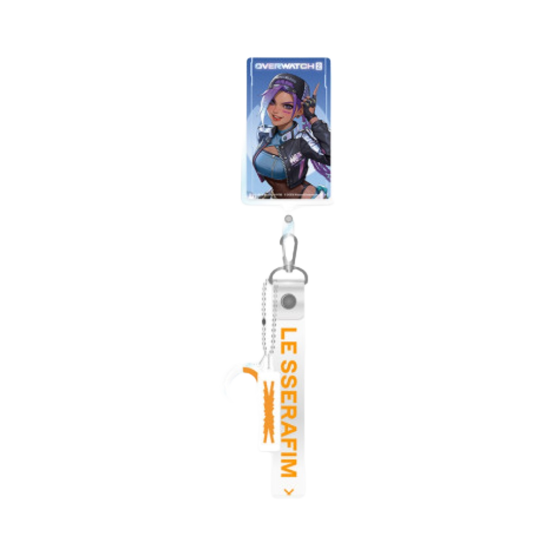 블리자드 x 르세라핌 오버워치 2 스트랩 키링 폰탭 오리지널 버전 솜브라(Blizzard x LE SSERAFIM Overwatch 2 Strap Keyring Phonetab Original Ver. Sombra)