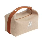 Hermes Large Bride-A-Brac Cabriole Case Canvas & Biscuit