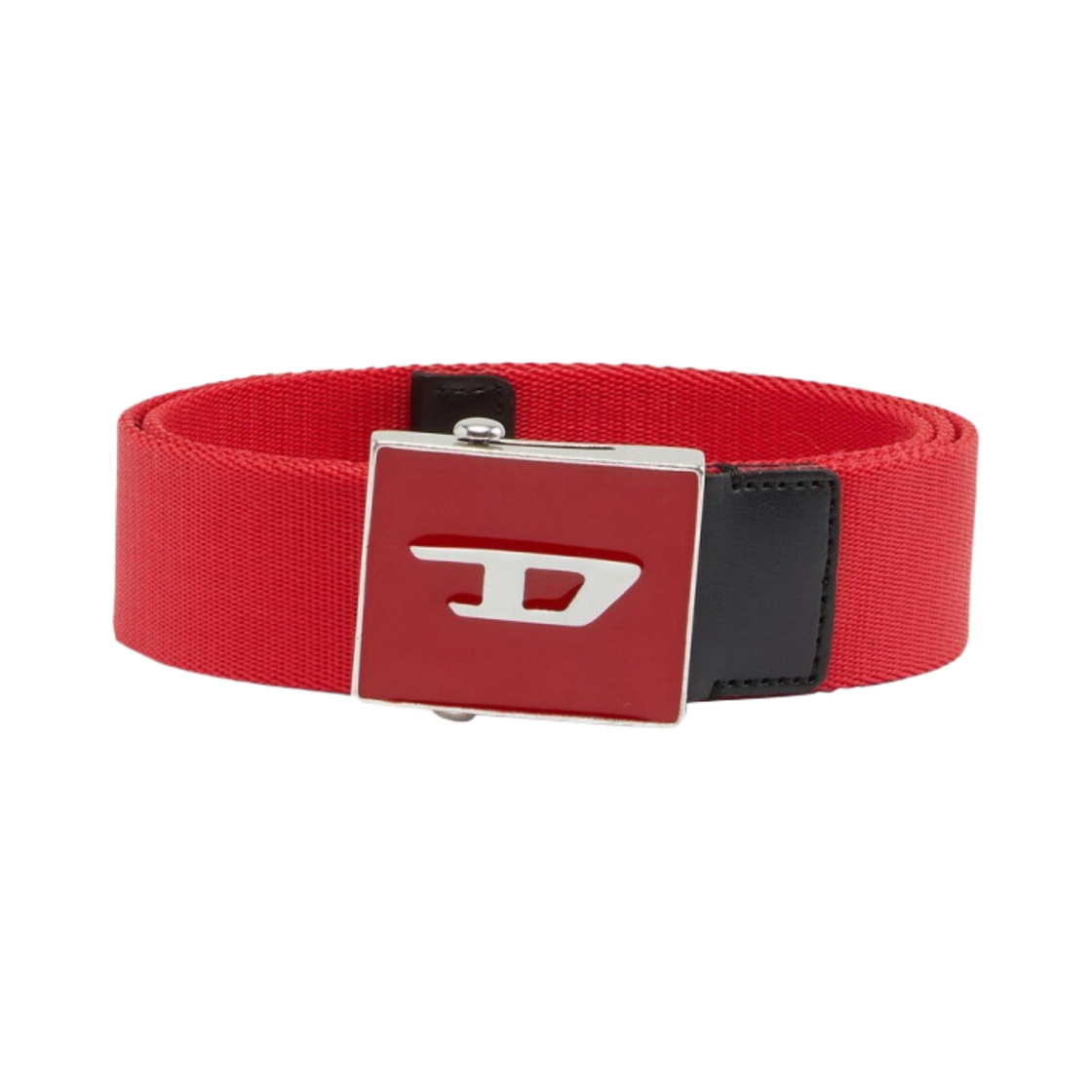 디젤 B-플라크 웨빙 벨트 에나멜 로고 버클 레드(Diesel B-Plakue Webbing Belt with Enamel Logo Buckle Red) - 1