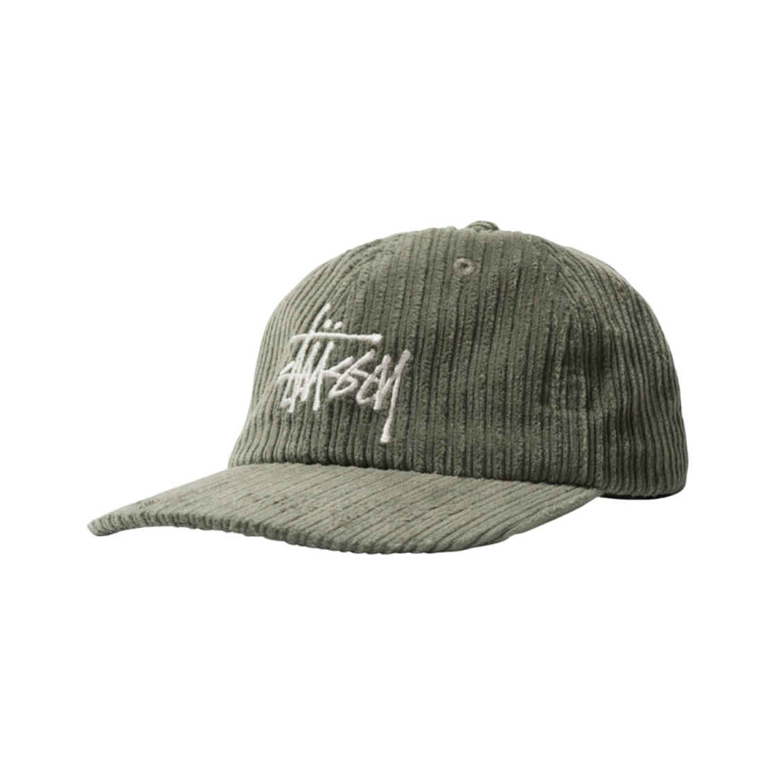 스투시 코듀로이 빅 로고 로우 프로 캡 올리브(Stussy Corduroy Big Logo Low Pro Cap Olive) - 1