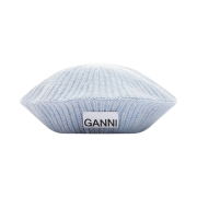 (W) Ganni Rib Knit Beret Heather