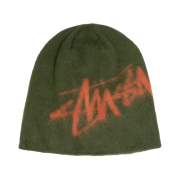 Stussy Brushed Out Stock Skullcap Beanie Olive