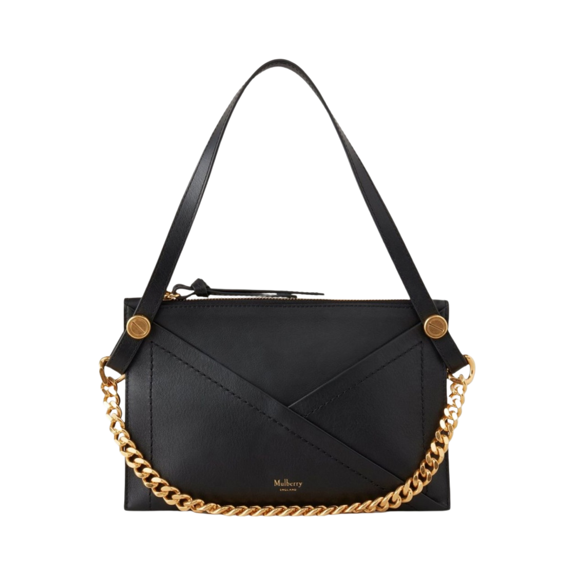 멀버리 스무스 카프 M 지퍼 파우치 백 블랙 매트(Mulberry Smooth Calf M Zipped Pouch Bag Black Matte) - 1