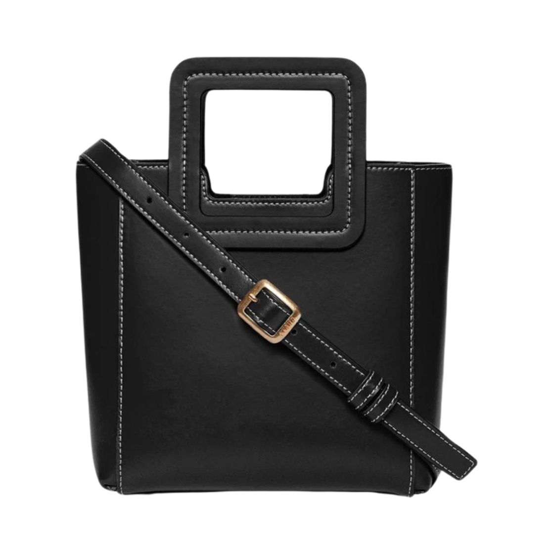 07-9043-BLK-OS Staud Mini Shirley Leather Bag Black