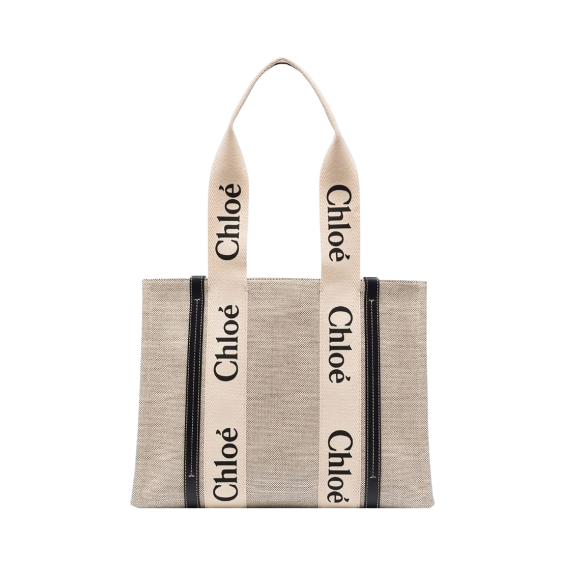 끌로에 우디 미디움 토트백 화이트 블루(Chloe Medium Woody Tote Bag White Blue) - 1