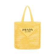 Prada Raffia Tote Bag Yellow