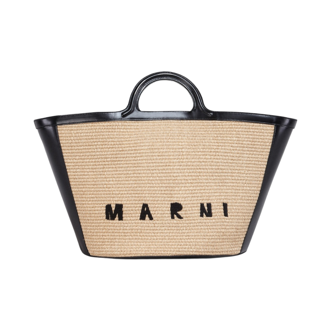 마르니 레더 & 라피아 트로피칼리아 라지백 샌드 스톰 블랙(Marni Leather & Raffia Tropicalia Large Bag Sand Storm Black) - 1