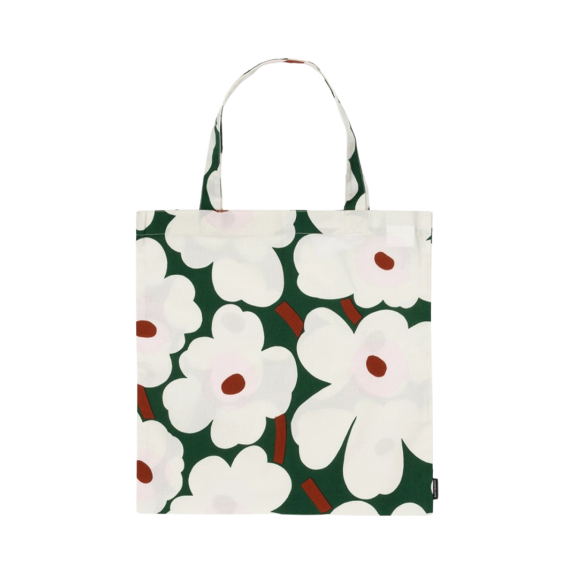 074192-613 Marimekko Unikko Tote Bag Dark Green Off White