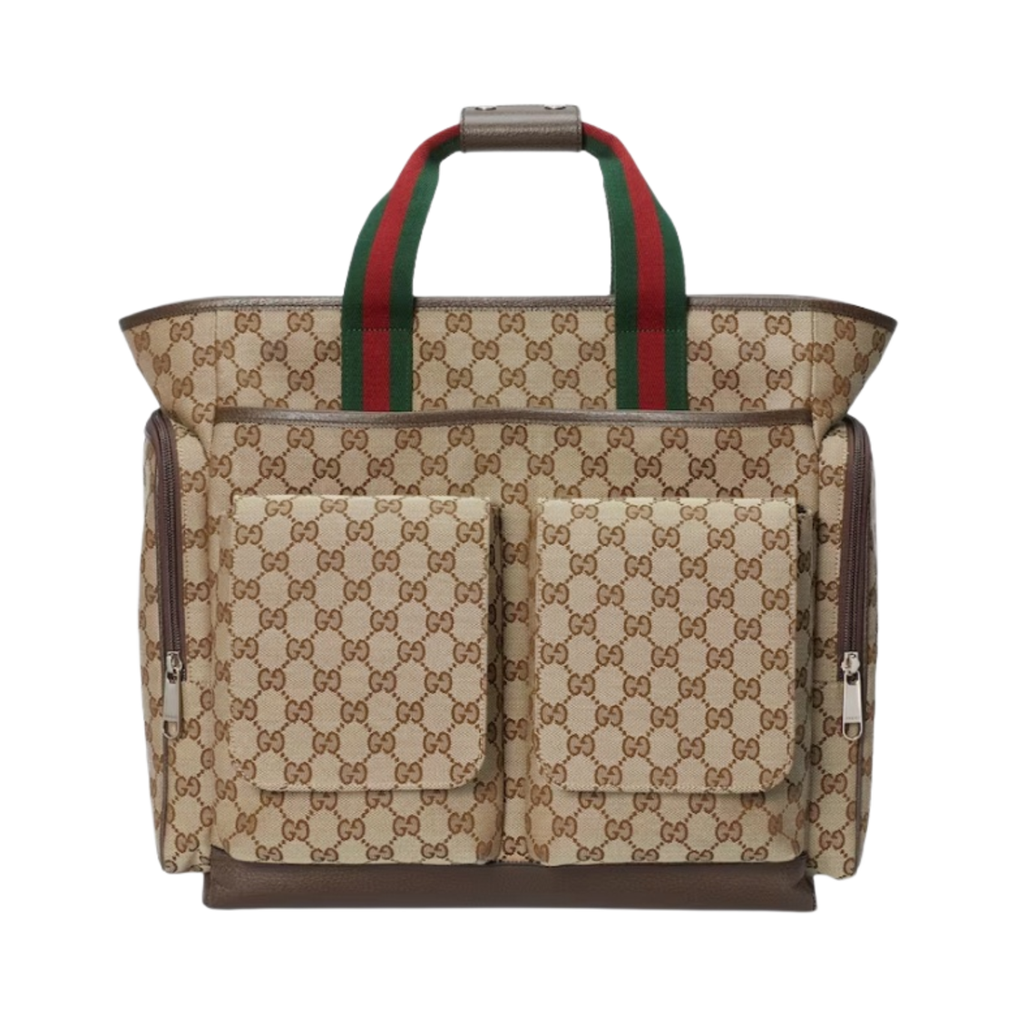 768116-FACPQ-8641 Gucci Original GG Diaper Bag Beige Ebony
