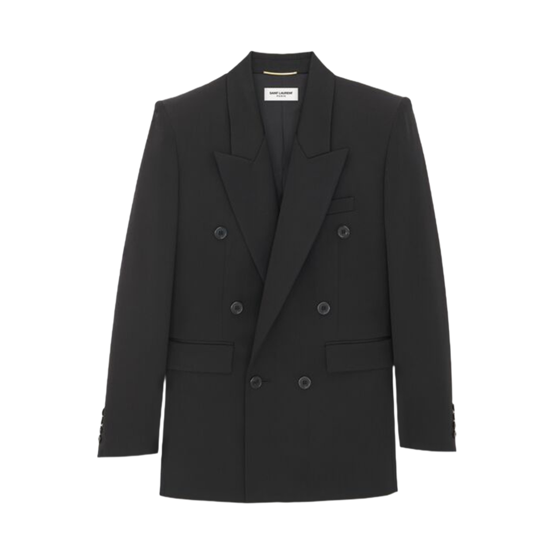 736799-Y2F35-1000 (W) Saint Laurent Jacket In Satin Wool Black