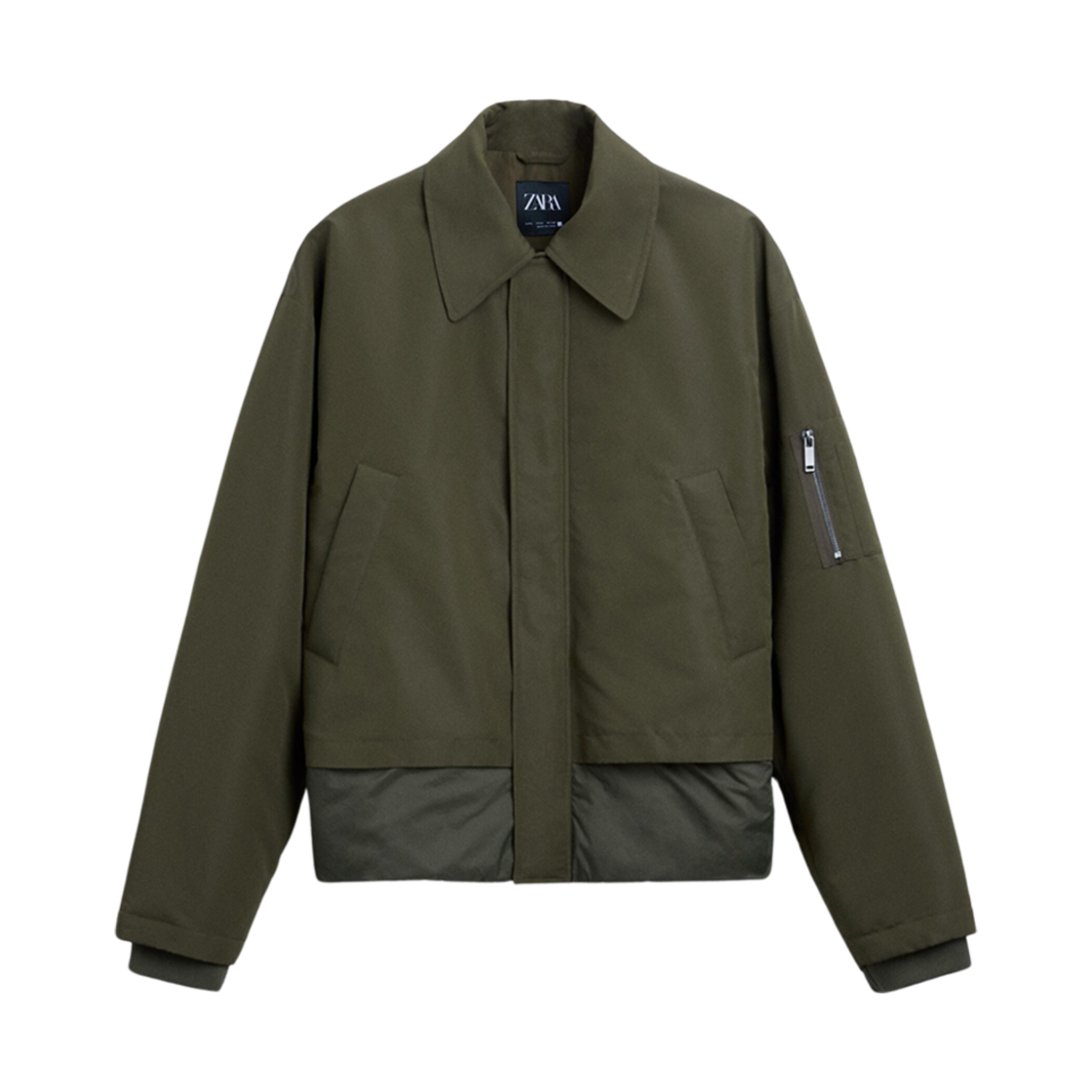 자라 콤비 헴라인 하이테크 점퍼 카키(Zara Combi Hemline Technical Jumper Khaki)