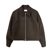 Undermycar Mu.92 Anti Fxxking Logo Play Cropped Wool Blouson - Brown
