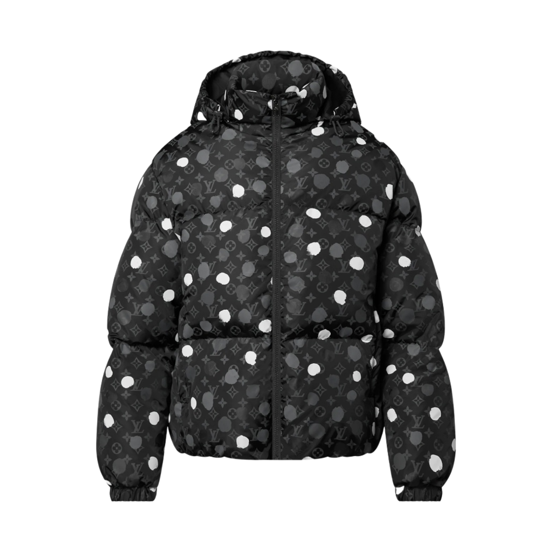 루이비통 x 야요이 쿠사마 모노그램 페인트 닷 다운 블루종 블랙(Louis Vuitton x YK Monogram Painted Dots Down Blouson Black)