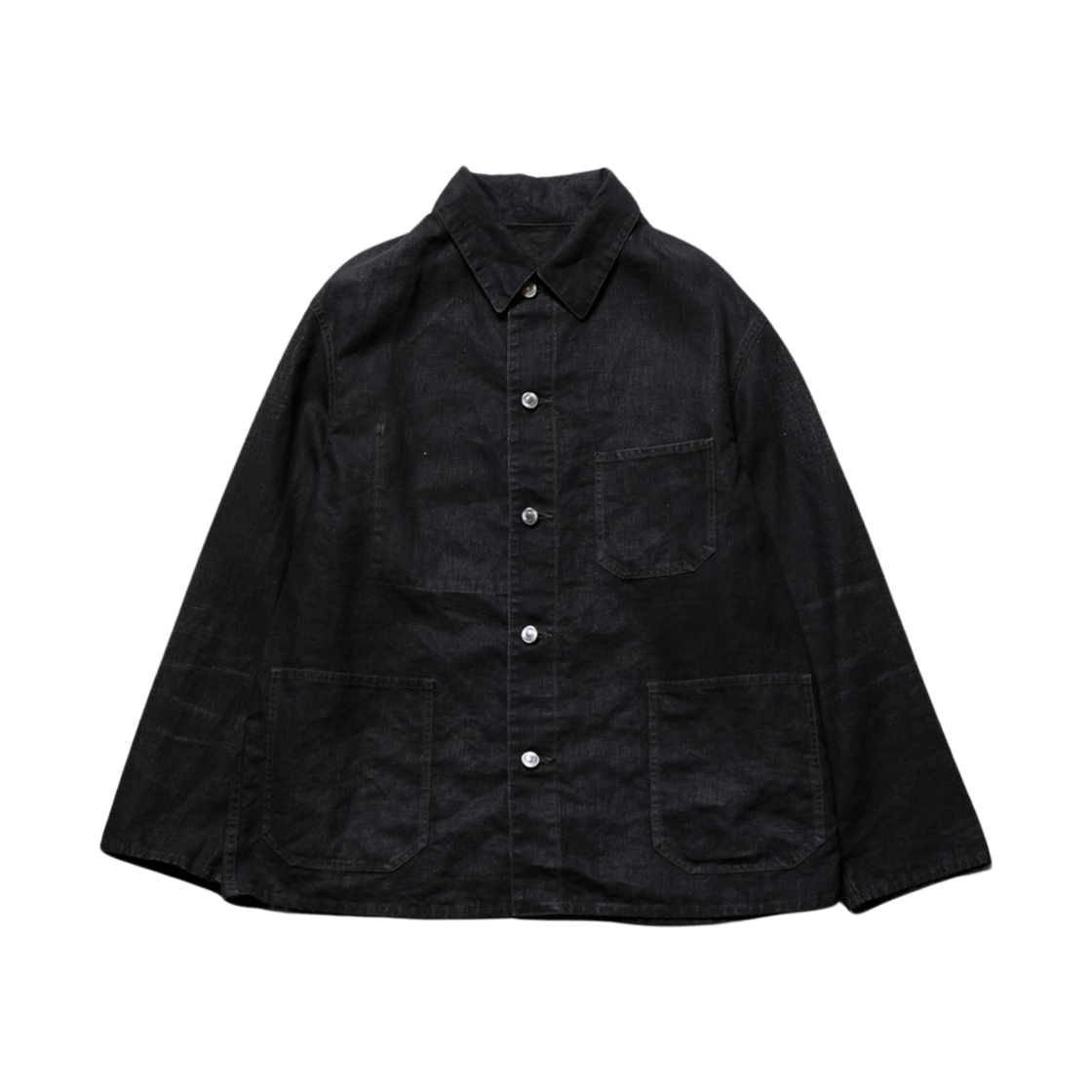 아프레쎄 빈티지 블랙 리넨 커버올 블랙 - 25SS(A.Presse Vintage Black Linen Coverall Black - 25SS) - 1