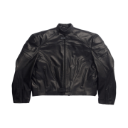 Balenciaga Oversized Biker Jacket in Soft Matte Cowskin Black