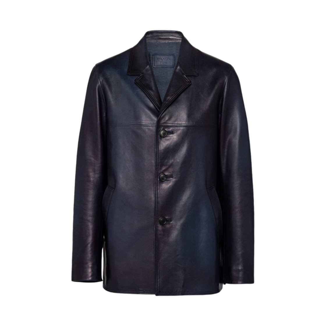 프라다 나파 레더 카반 자켓 발틱 블루