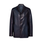 Prada Nappa Leather Caban Jacket Baltic Blue