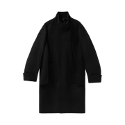 Wooyoungmi Wool Blend High Neck Coat Black - 24FW