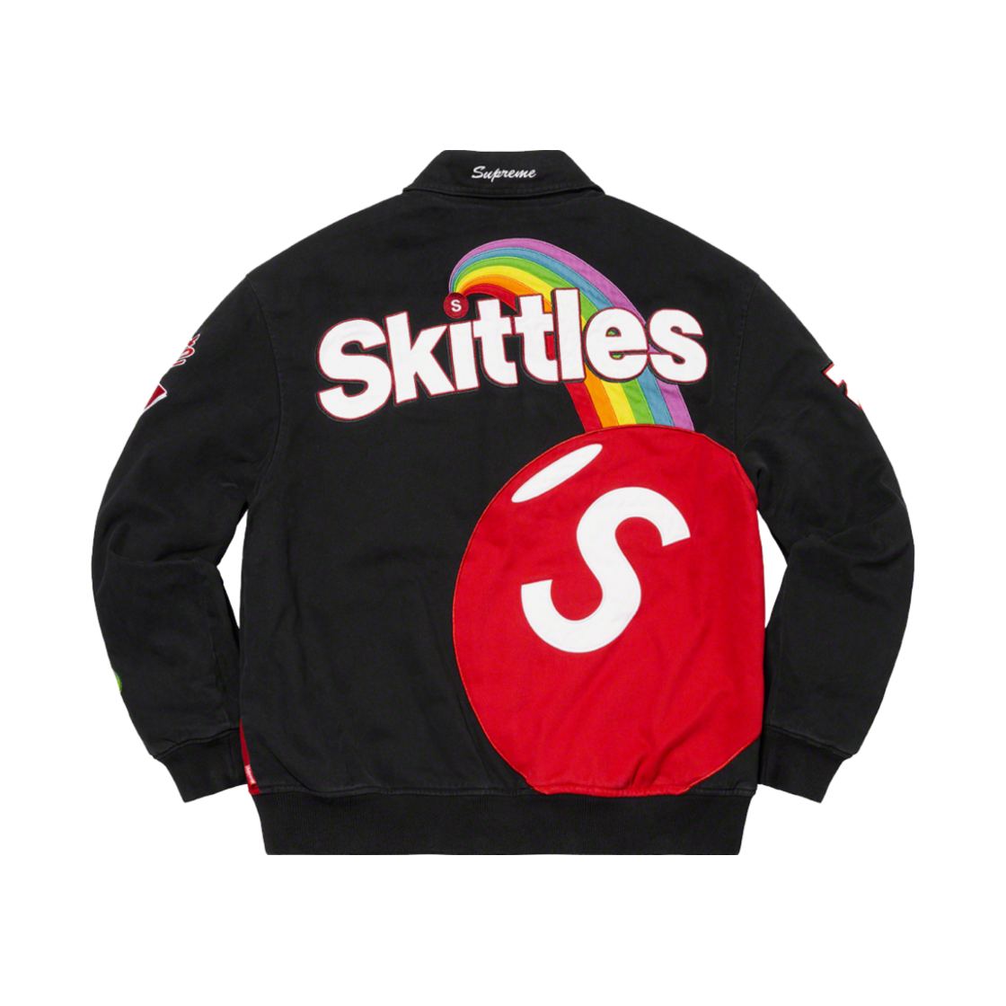 슈프림 x 스키틀즈 미첼 & 네스 바시티 자켓 블랙 - 21FW(Supreme x Skittles Mitchell & Ness Varsity Jacket Black - 21FW) - 2
