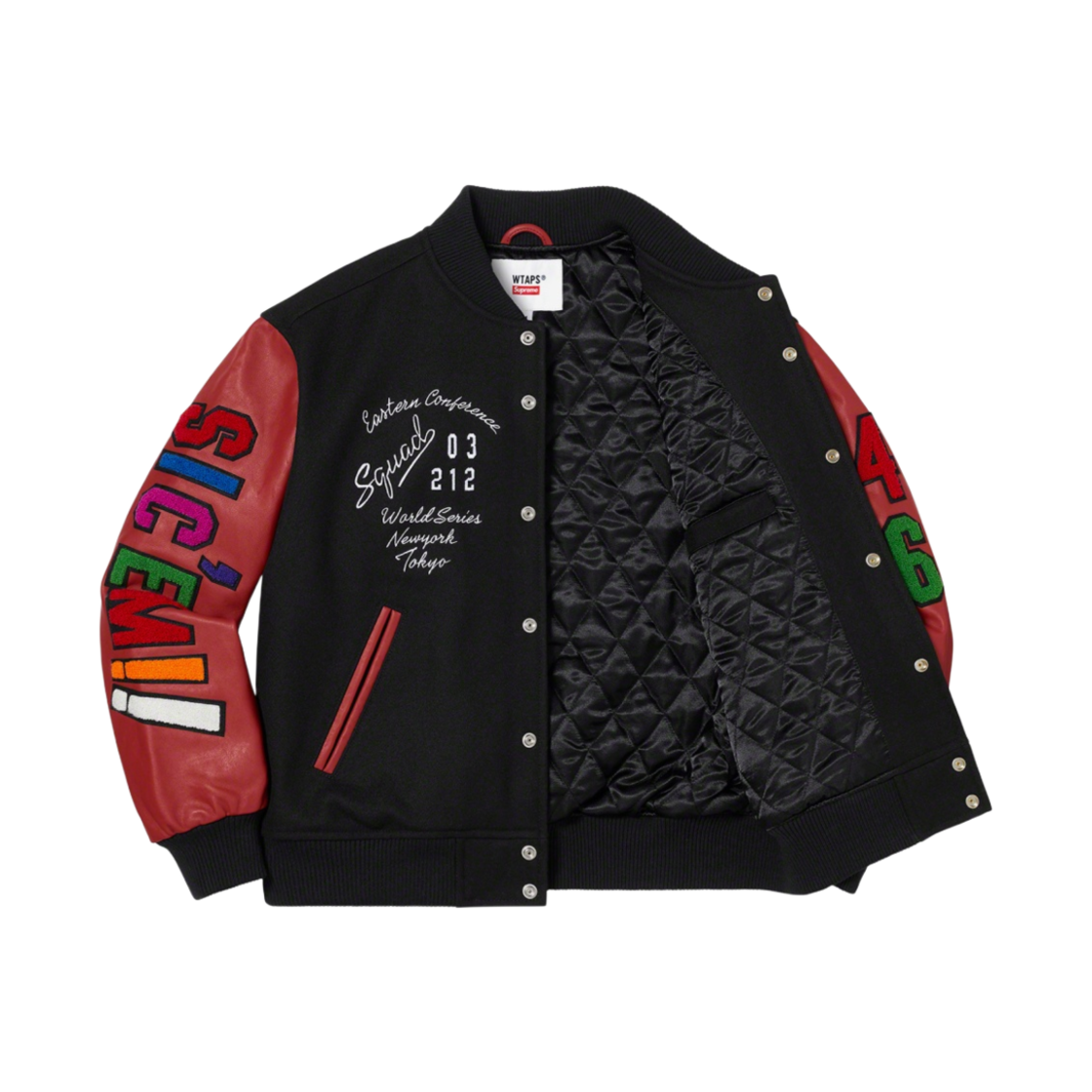 슈프림 x 더블탭스 바시티 자켓 블랙 - 21FW | Supreme | KREAM