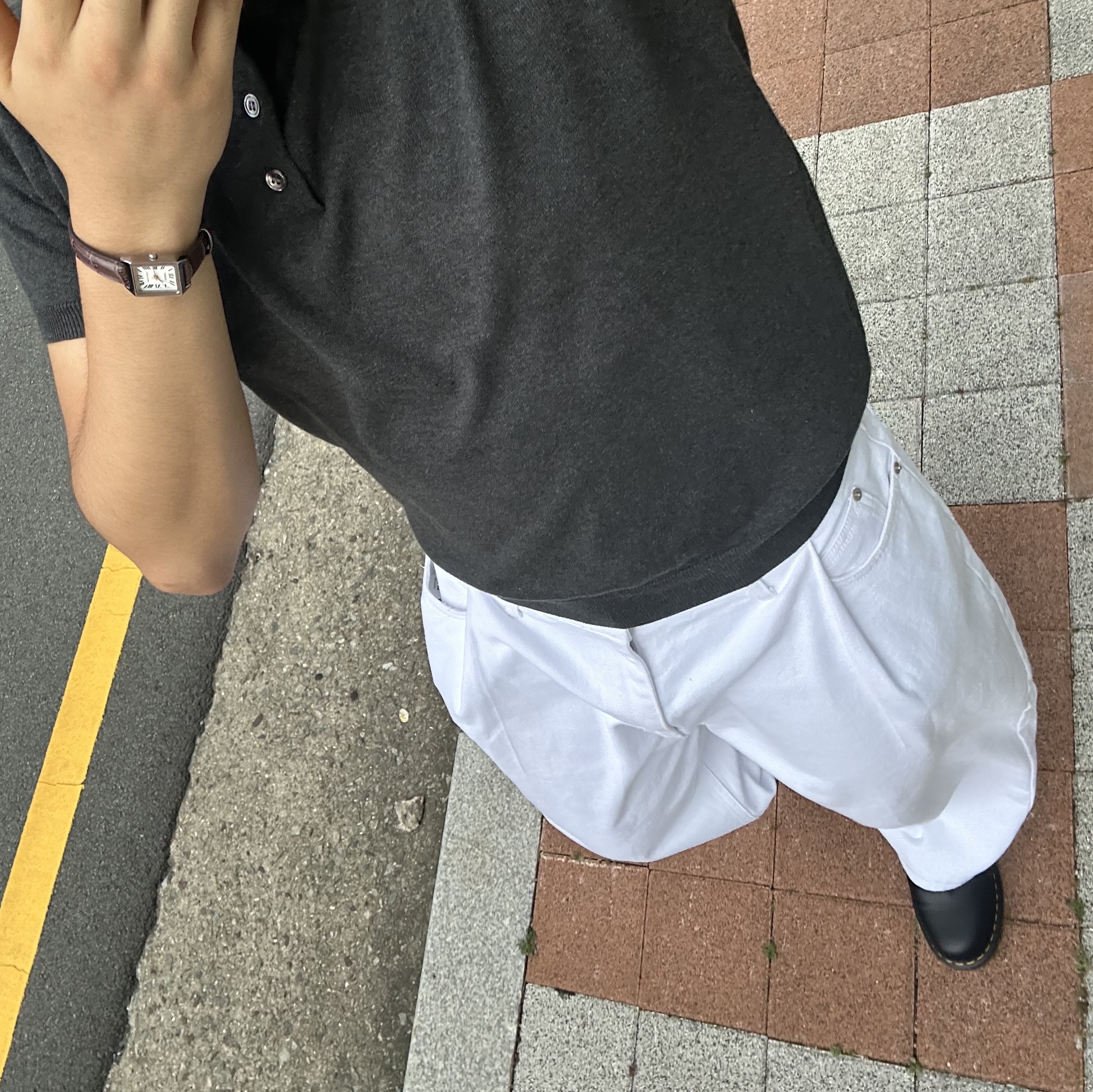 Dr. Martens 1461 Smooth Black, Casio LTP-V007L-7B2 착용 스타일 - 2