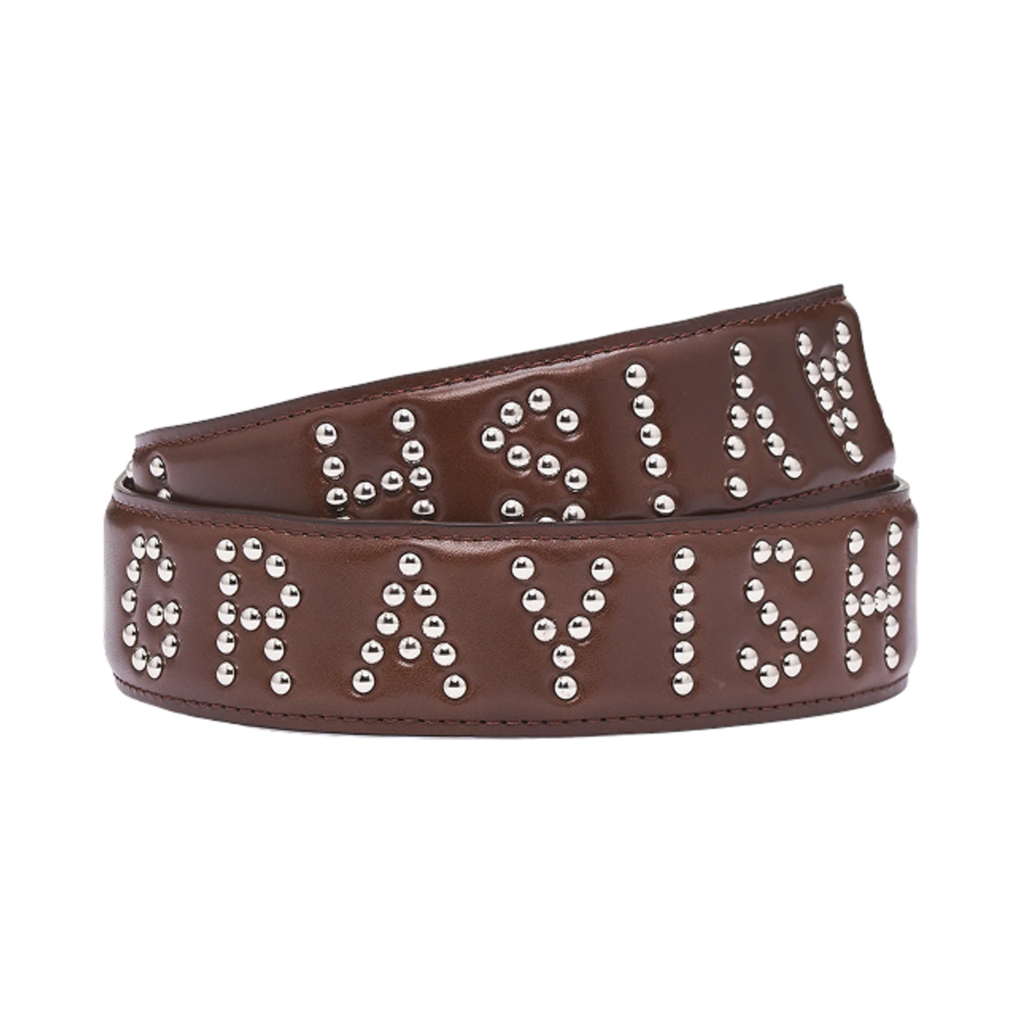 마수 슬로건 레더 스트랩 브라운 - 25SS(Masu Slogan Leather Strap Brown - 25SS)