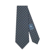 Gucci GG Rhombus Motif Silk Tie Light Blue