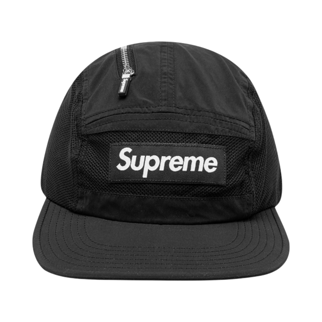 슈프림 집 메쉬 캠프캡 블랙 - 20FW(Supreme Zip Mesh Camp Cap Black - 20FW) - 1