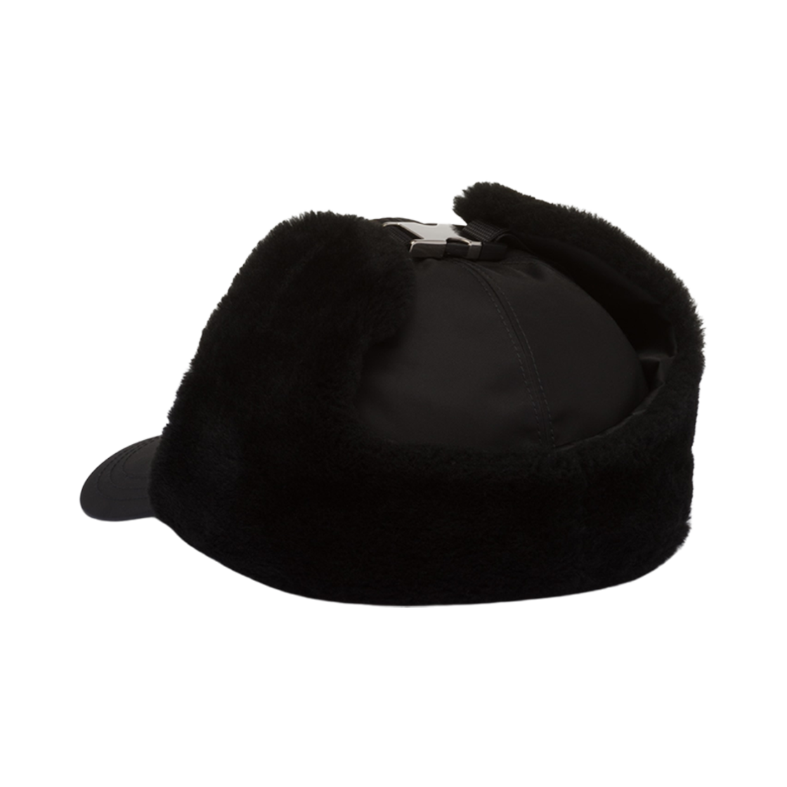프라다 리나일론 앤 셔링 햇 블랙(Prada Re-Nylon and Shearling Hat Black) - 2