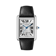 Cartier Tank Must Watch Extra Large Automatic Steel Calfskin Black