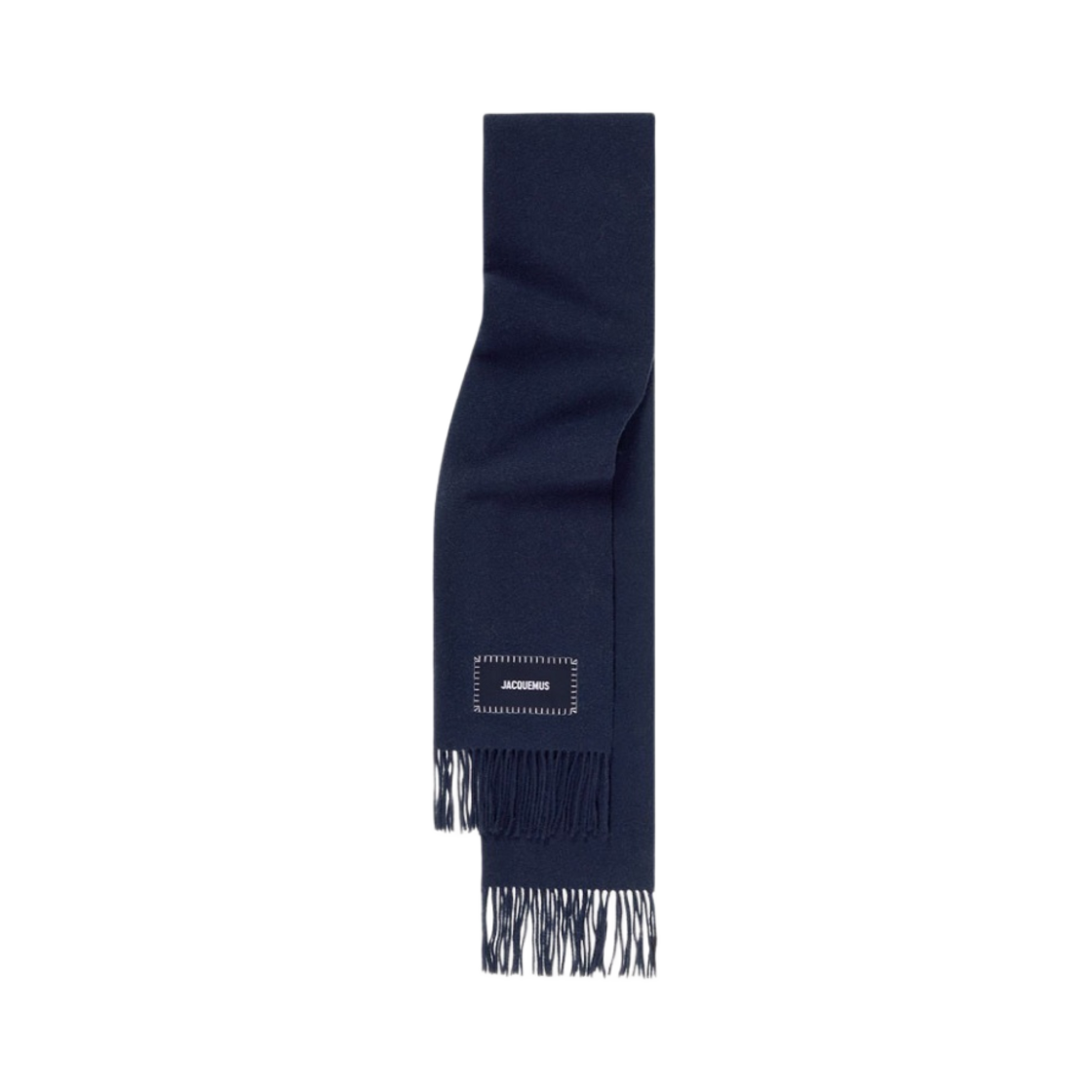 자크뮈스 레샤르프 프린지 로고 패치 스카프 네이비(Jacquemus Lecharpe Fringe Logo Patch Scarf Navy)