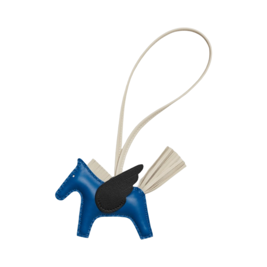 Hermes Rodeo Pegase PM Charm Milo Swift & Bleu France Craie Noir