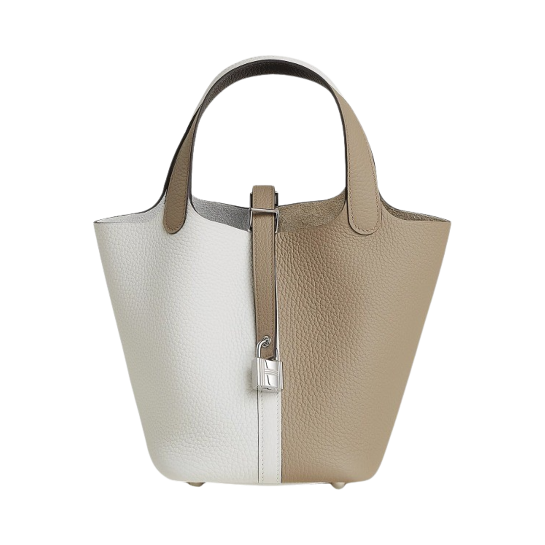 에르메스 피코탄 락 18 카사크 백 클레망스 & 팔라듐 하드웨어 베쥬 마르파 뉴 화이트 마카사르(Hermes Picotin Lock 18 Casaque Bag Clemence & Palladium Beige Marfa New White Macassar) - 1