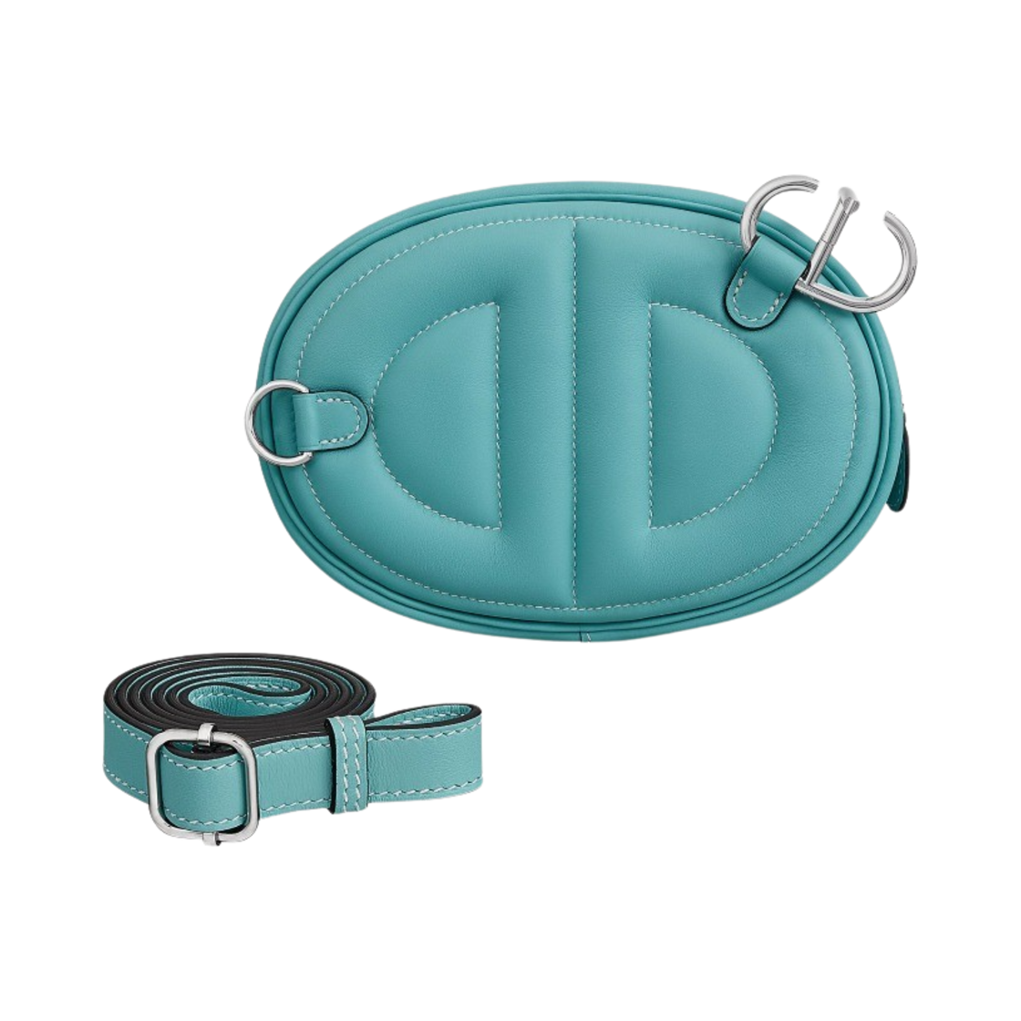 에르메스 인 더 루프 베르소 벨트백 스위프트 & 팔라듐 하드웨어 블루 아똘 베르 크리케(Hermes In the Loop Verso Belt Bag Swift & Palladium Bleu Atoll Vert Criquet) - 2