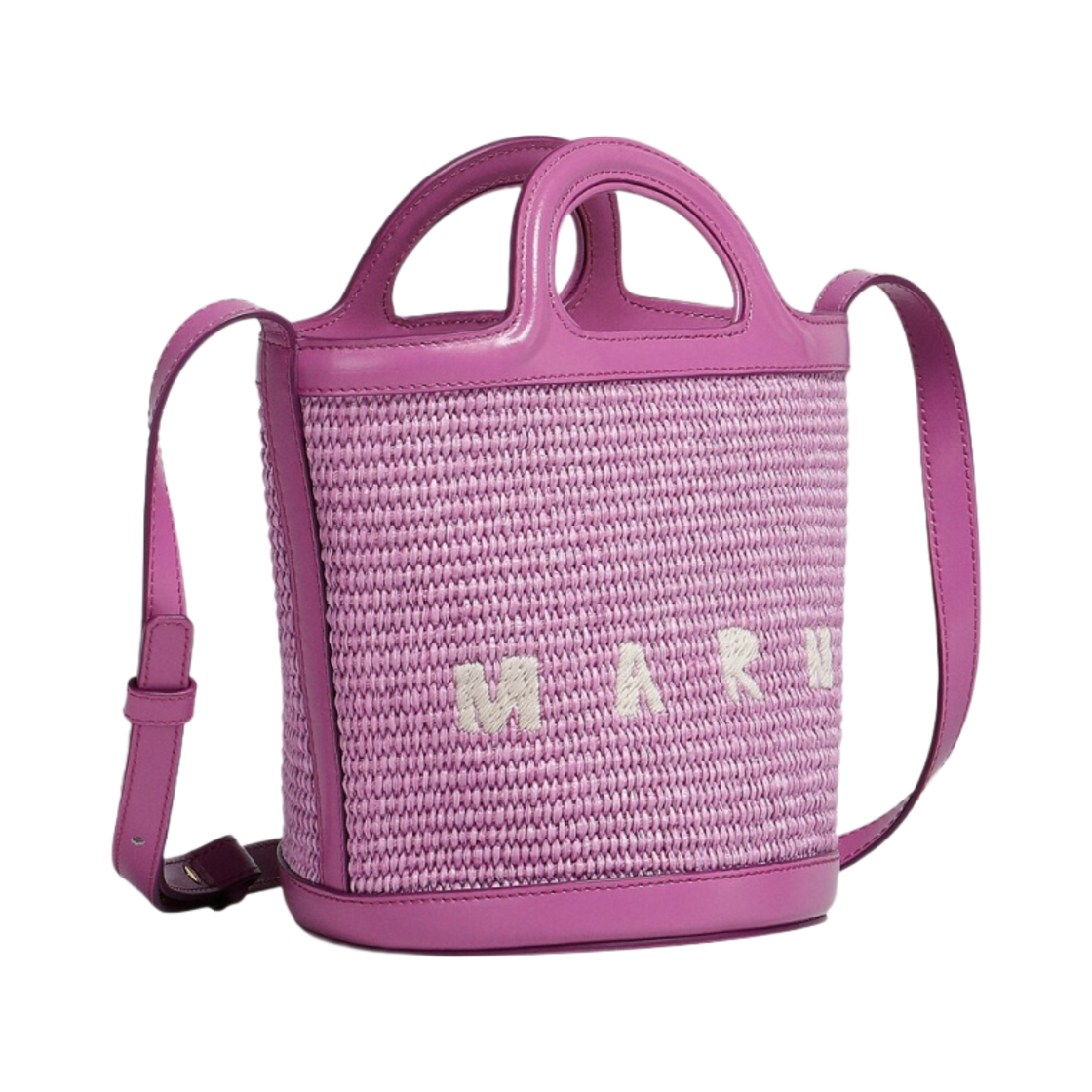 마르니 레더 & 라피아 트로피칼리아 스몰 버킷백 라이트 라일락(Marni Leather & Raffia Tropicalia Small Bucket Bag Light Lilac) - 2