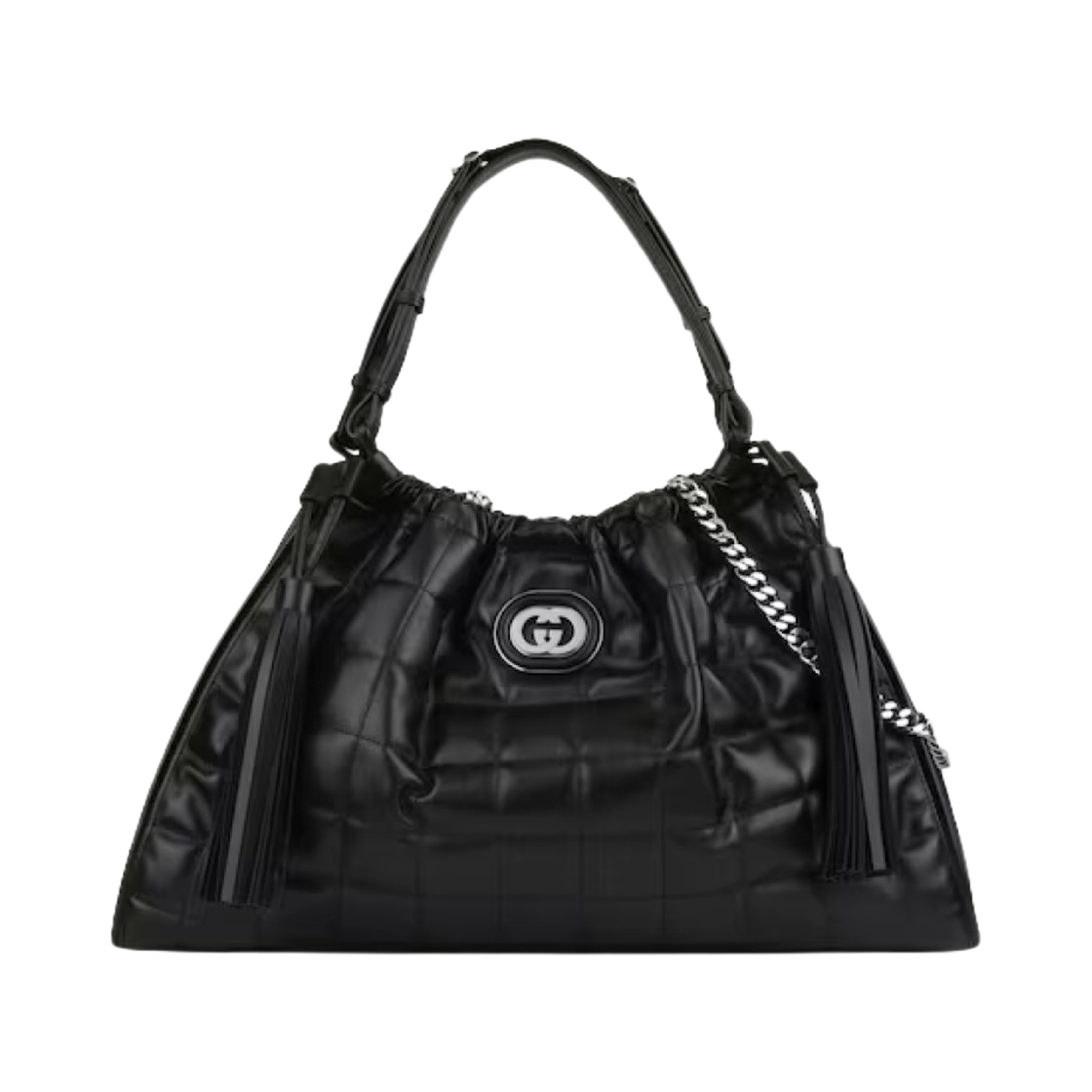구찌 데코 미디움 토트백 블랙 레더(Gucci Deco Medium Tote Bag Black Leather) - 1