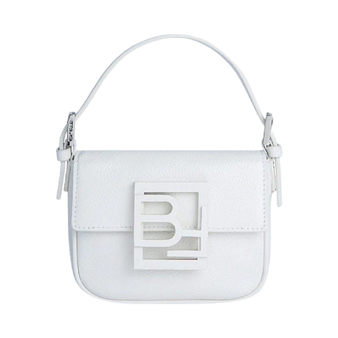 22CRALFOWHGGSMA By Far Alfie Grain Leather Mini Crossbody Bag White