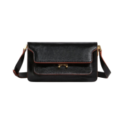 Marni East West Trunk Soft Bag in Leather Black