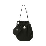 Vivienne Westwood Re-Nylon Drawstring Pouch Set Shoulder Bag Black