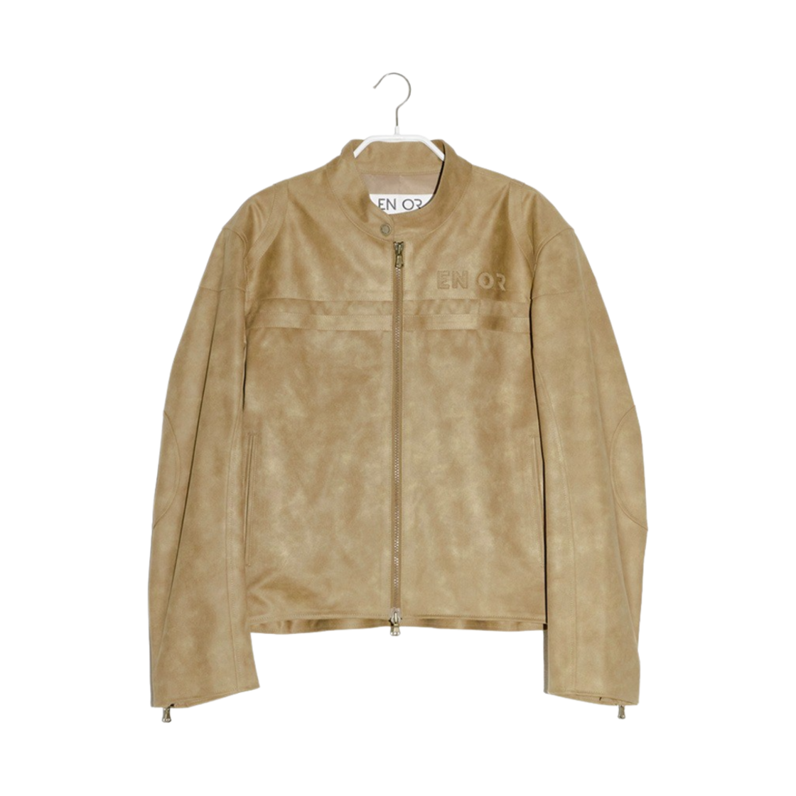 엔오르 우먼 레이싱 스웨이드 자켓  베이지