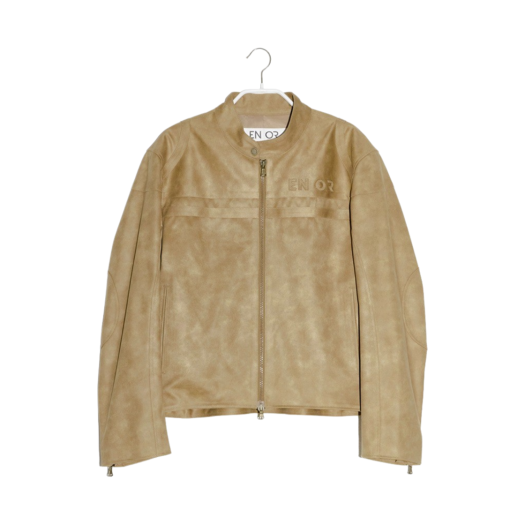 BDSSJP001BG En Or Women Racing Suede Jaket  Beige