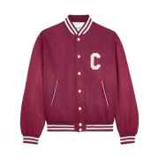 (W) Celine Teddy Jacket in Nylon Burgundy