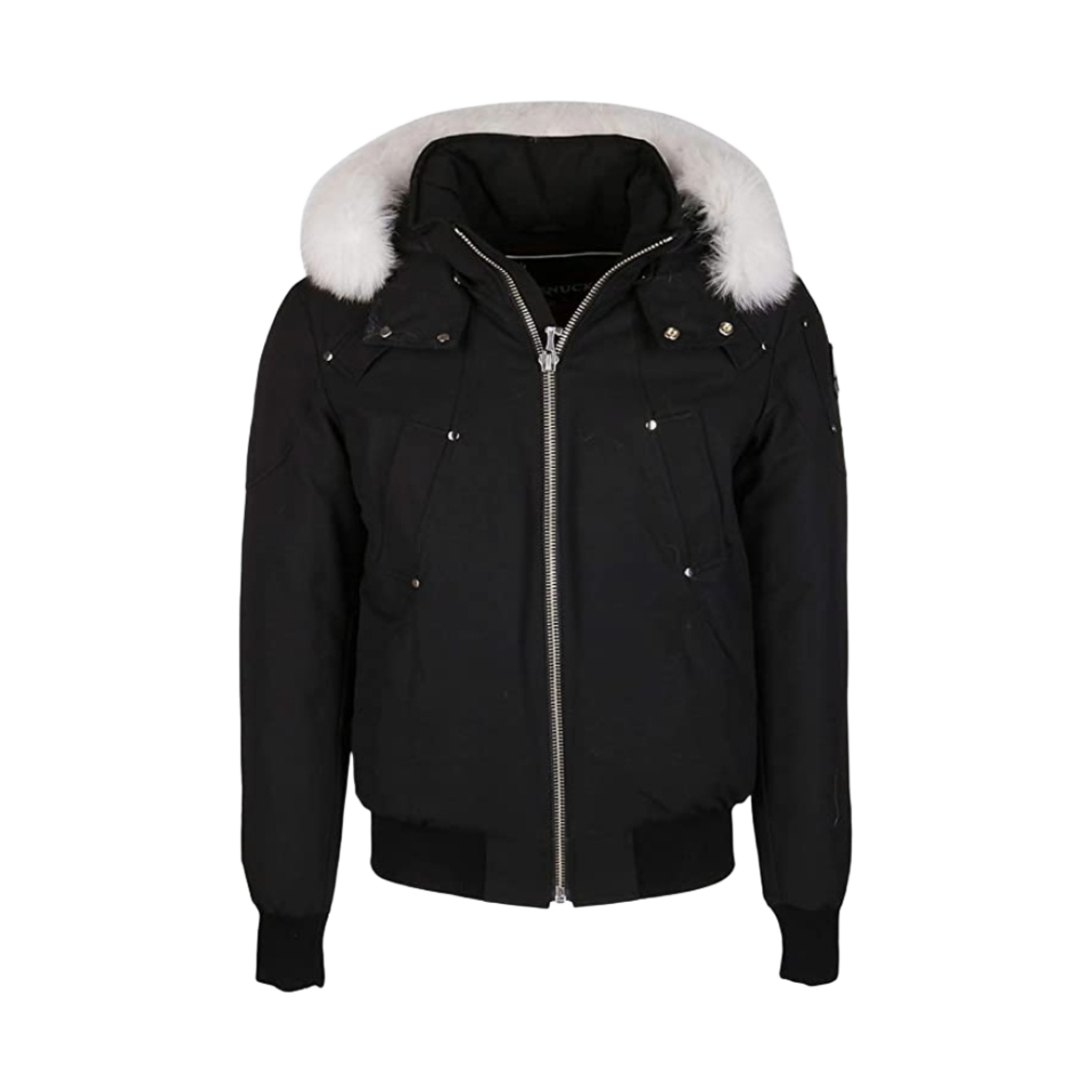 MK2000MB290/MK8680MBK290 Moose Knuckles Ballistic Bomber White Fox Fur Black