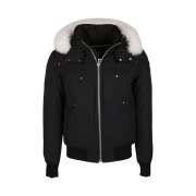 Moose Knuckles Ballistic Bomber White Fox Fur Black
